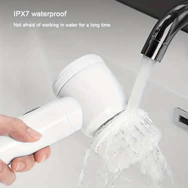 Electric spin cleaning brush for kitchen and bathroom surfaces