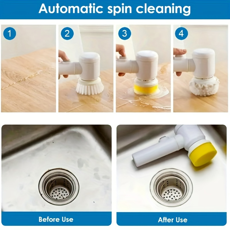 Electric cleaning brush for tiles sinks and tight spaces